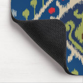 Tapis De Souris Motif tribal d'ikat moderne de vert bleu (Coin)