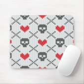 Tapis De Souris Motif tricoté avec des crânes (Avec souris)