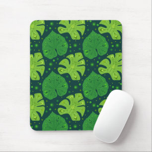 Tapis De Souris Motif tropical avec liana et feuilles monstères