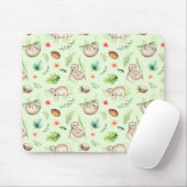 Tapis De Souris Motif tropical de paresse de noix de coco (Avec souris)