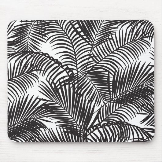 Tapis De Souris Motif tropical noir moderne de palmiers (Devant)