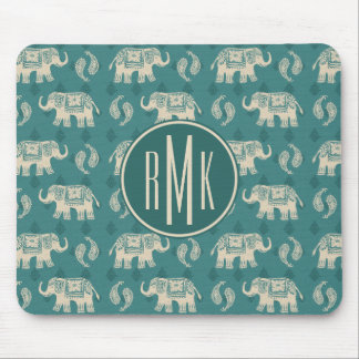 Tapis De Souris Motif turquoise de caravane d'éléphant du