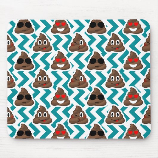 Tapis De Souris Motif turquoise d'Emoji de dunette (Devant)