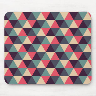 Tapis De Souris Motif turquoise et rose de triangle