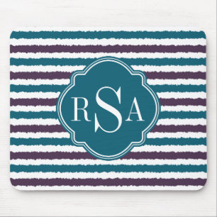 Tapis De Souris Motif Turquoise Ikat Monogramme