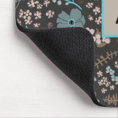 Tapis De Souris Motif Turquoise rose gris monogramme (Coin)