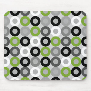 Tapis De Souris Motif vectoriel des points noirs et blancs vert mo