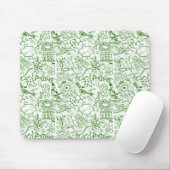 Tapis De Souris Motif vert de biologie (Avec souris)