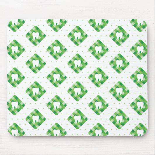 Tapis De Souris Motif vert de dent de plaid (Devant)
