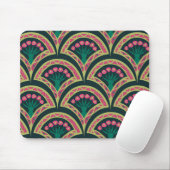 Tapis De Souris motif vert en forme de coquille (Avec souris)