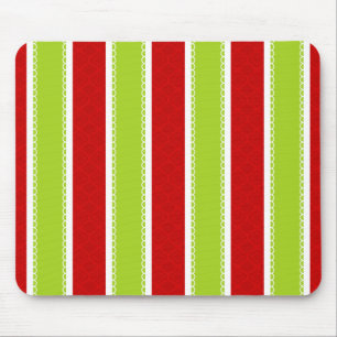 Tapis De Souris Motif vert et rouge de vacances de Noël de rayures