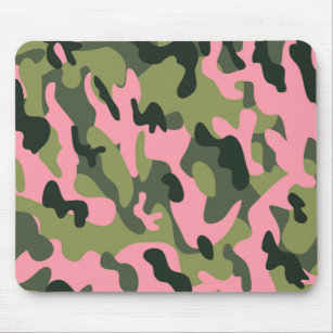 Tapis De Souris Motif vert rose de camouflage de Camo d'armée de