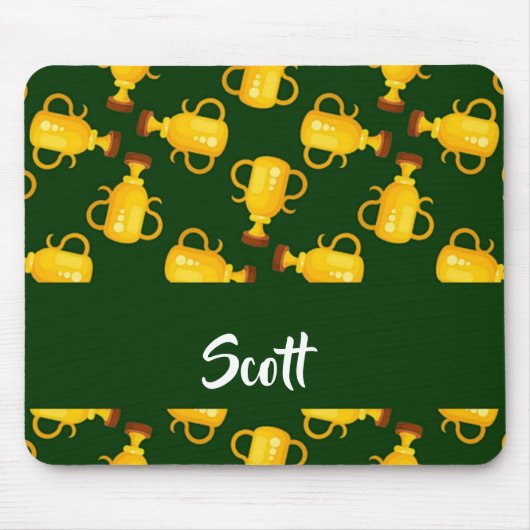 Tapis De Souris Motif vert trophée or (Devant)