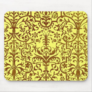 Tapis De Souris Motif victorien jaune