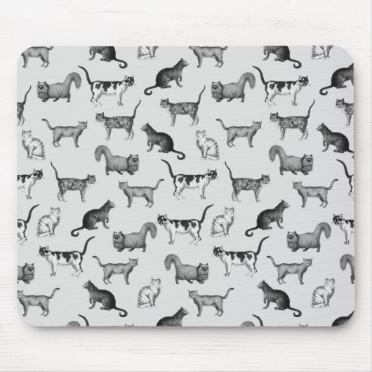 Tapis De Souris Motif vintage de chats (Devant)