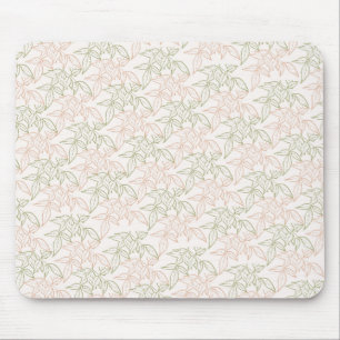 Tapis De Souris Motif Vintage de feuille vert rose rétro