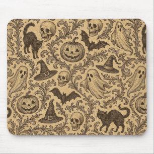 Tapis De Souris Motif vintage Halloween victorien avec des fantôme