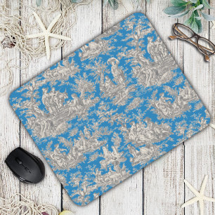 Tapis De Souris Motif vintage turquoise Toile de Jouy français