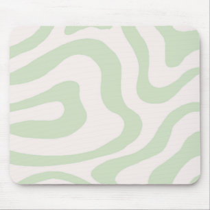 Tapis De Souris Motif Y2K Rayure Groovy Tourbillon Liquide Vert Sa