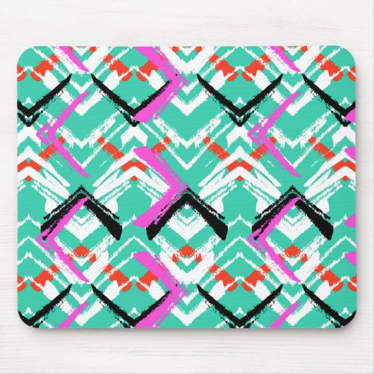 Tapis De Souris Motif Zig Zag Turquoise (Devant)