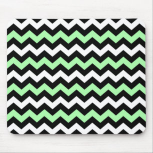 Tapis De Souris Motif zigzag (noir, vert, blanc)