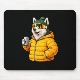 Tapis De Souris Motifs animaux husky party après-ski shirt skiAn