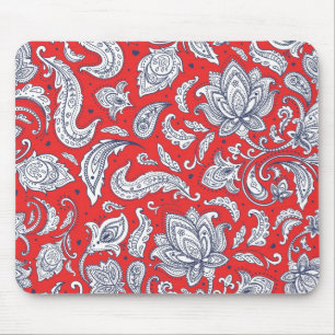 Tapis De Souris Motifs de fleurs vintage rouges mignons