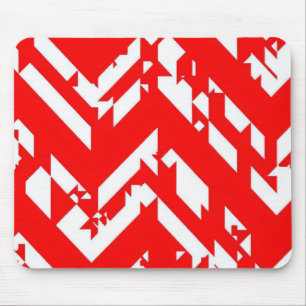 Tapis De Souris Motifs de zigzag rouge et blanc