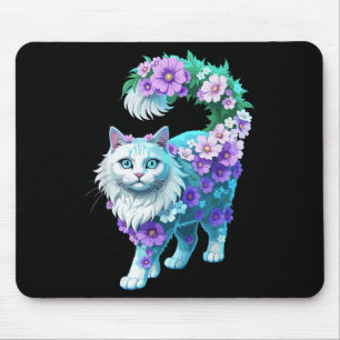 Tapis De Souris Motifs floraux colorés Fleurs Vintages Art Cat L