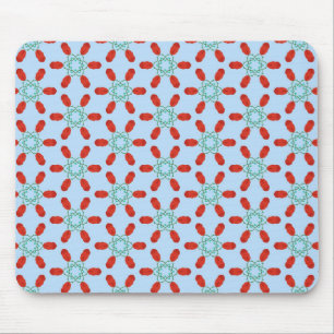Tapis De Souris motifs floraux sarcelle motif géométrique concept