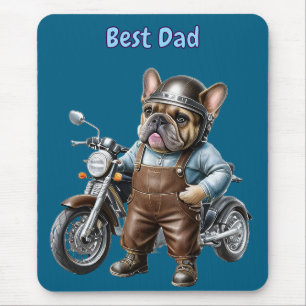 Tapis De Souris Motocyclette Bouledogue Français Bouledogue França