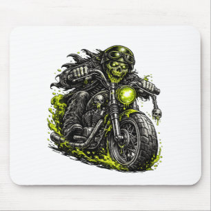 Tapis De Souris Motocyclette de motard zombie