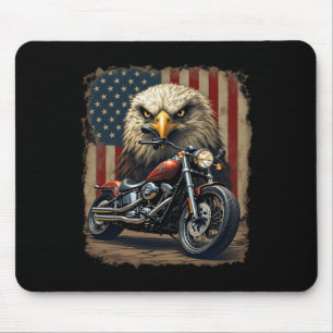 Tapis De Souris Motocyclette Drapeau Usa Rétro Biker Chopper