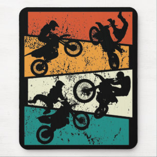 Tapis De Souris motocyclette vintage tout-terrain enduro motocross