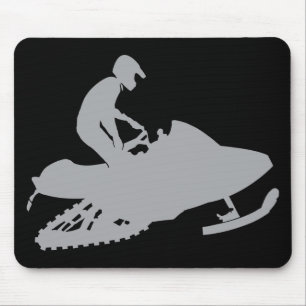 Tapis De Souris Motoneige gris argent