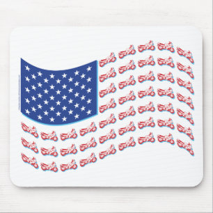 Tapis De Souris Motorcycle-Shadow-Flag-Wave