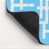 Tapis De Souris Mots croisés Puzzle Semantique Humour Bleu (Coin)
