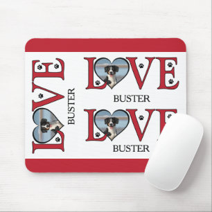 Tapis De Souris Mots d'amour mignons avec photo de chiens