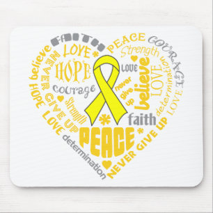 Tapis De Souris Mots de coeur de conscience d'ostéosarcome