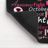 Tapis De Souris Mots de combat de conscience de cancer du sein (Coin)