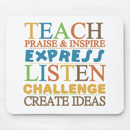 Tapis De Souris Mots de professeur à vivre Byy (Devant)
