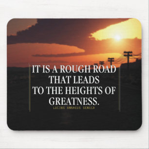 Tapis De Souris Mots Motivationnels - Rough Road mène à la grandeu