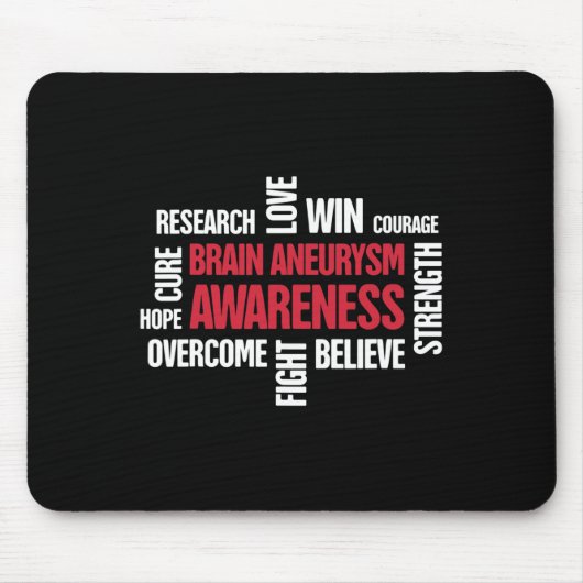 Tapis De Souris Mots Présents Cerveau Aneurysme Sensibilisation (Devant)
