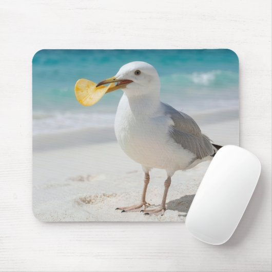 Tapis De Souris Mouette avec une chips (Avec souris)