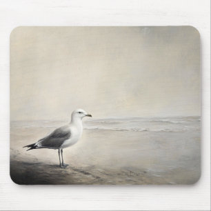 Tapis De Souris Mouette solitaire au bord de l'eau