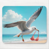 Tapis De Souris Mouette volant avec un haut de bikini (Devant)