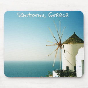 Tapis De Souris Moulin à vent de Santorin, Grèce