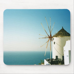 Tapis De Souris Moulin à vent de Santorin, Grèce