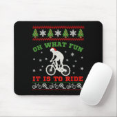 Tapis De Souris Mountain Bike Rider, Oh What Fun Christmas Ugly Sw (Avec souris)