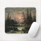 Tapis De Souris Mountain Stream au clair de lune - Albert Rieger (Avec souris)